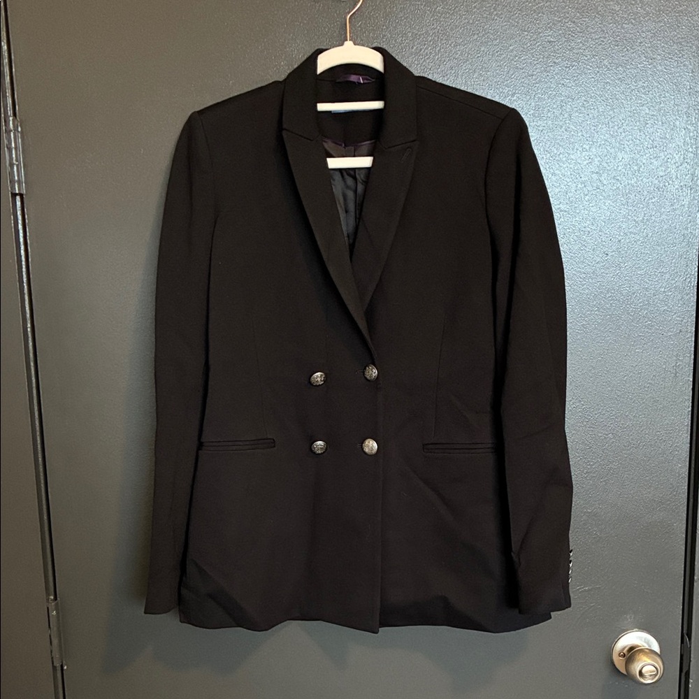 J. McLaughlin Marlowe black double breasted Blazer Sz S - Picture 2 of 6